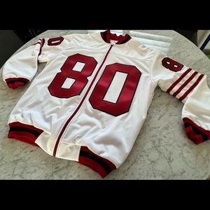 Jerry Rice #80 Jersey Jacket White/Red Size L